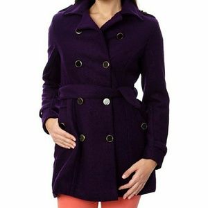 Van Heusen Purple Belted Trench Coat